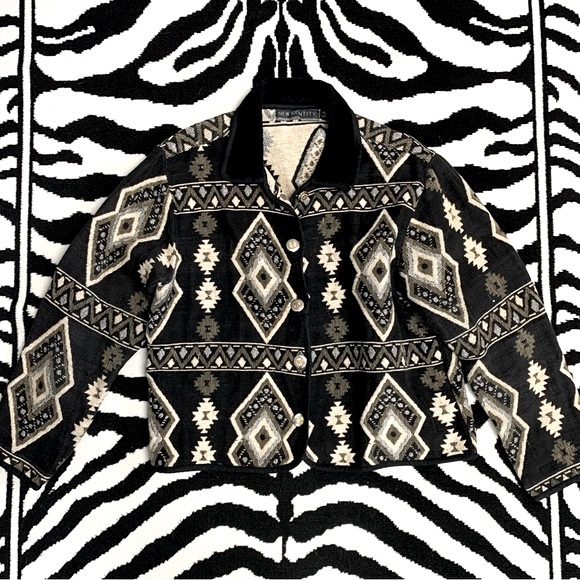 Vintage Jackets & Blazers - Southwestern Canyon Blanket Tapestry Jacket Boho Vintage Size Large